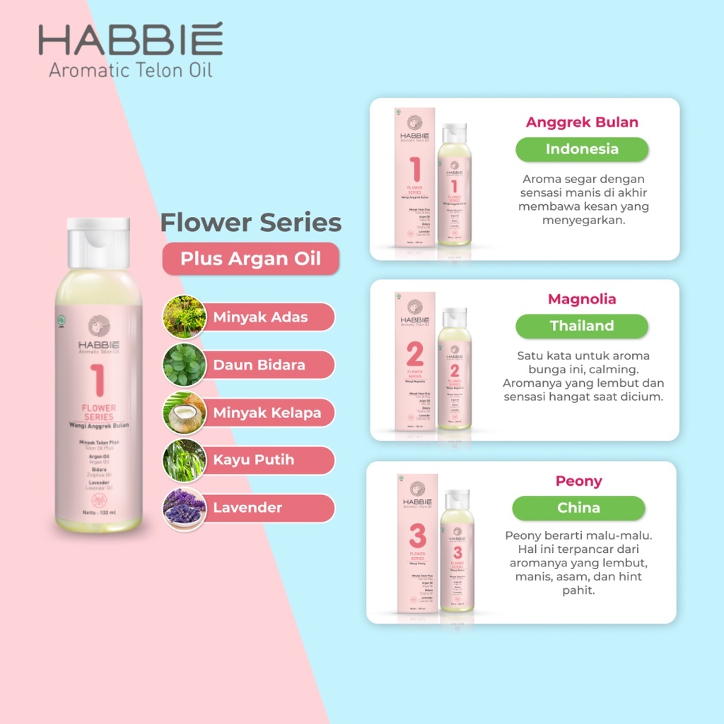 No 15 Gardenia Habbie Minyak Telon Aromatic Flower Series BPOM Aman untuk Bayi dan Anak