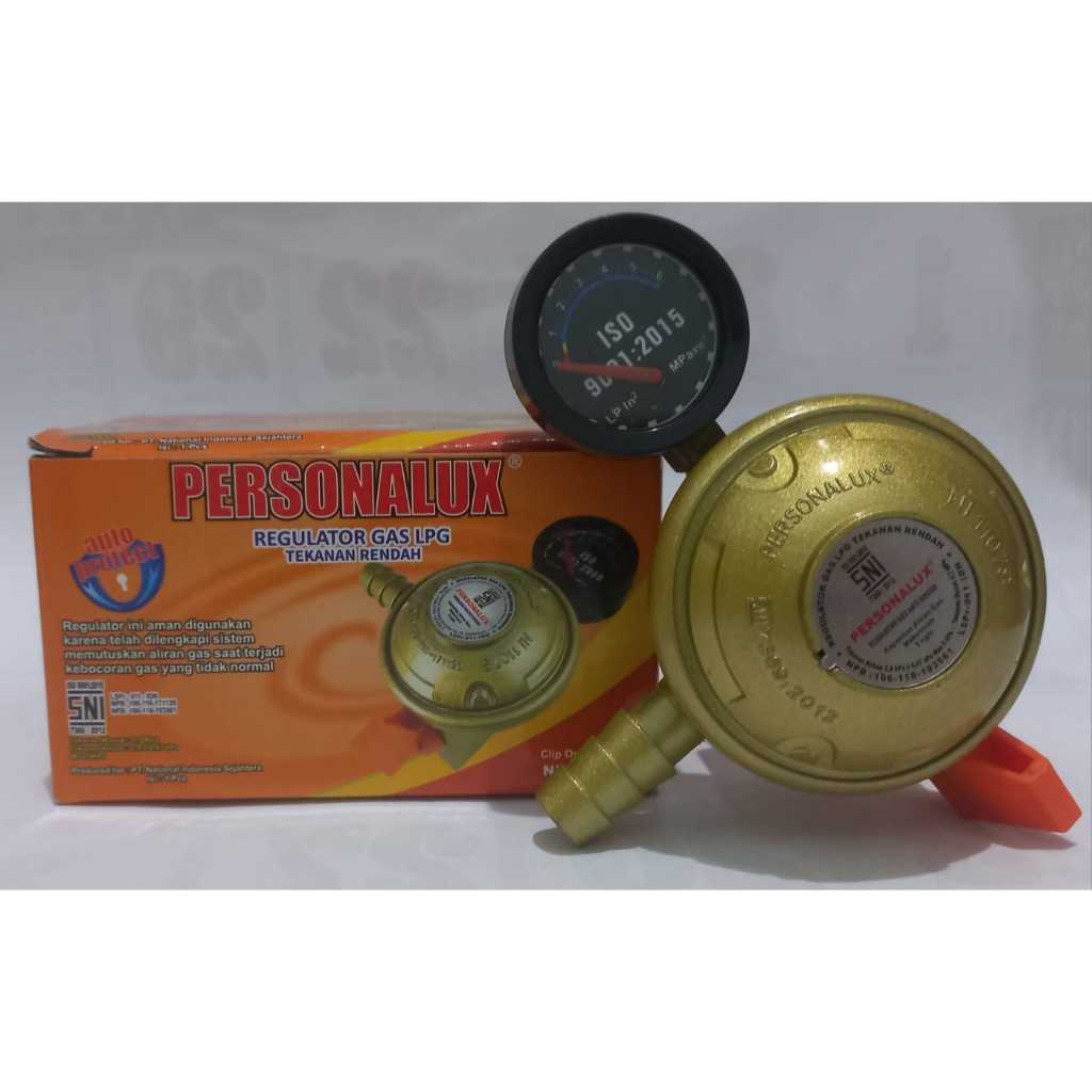 HOT SALE Regulator Kompor Gas LPG Personalux Meter Tekanan Rendah Regulator Plus Meter Regulator Met