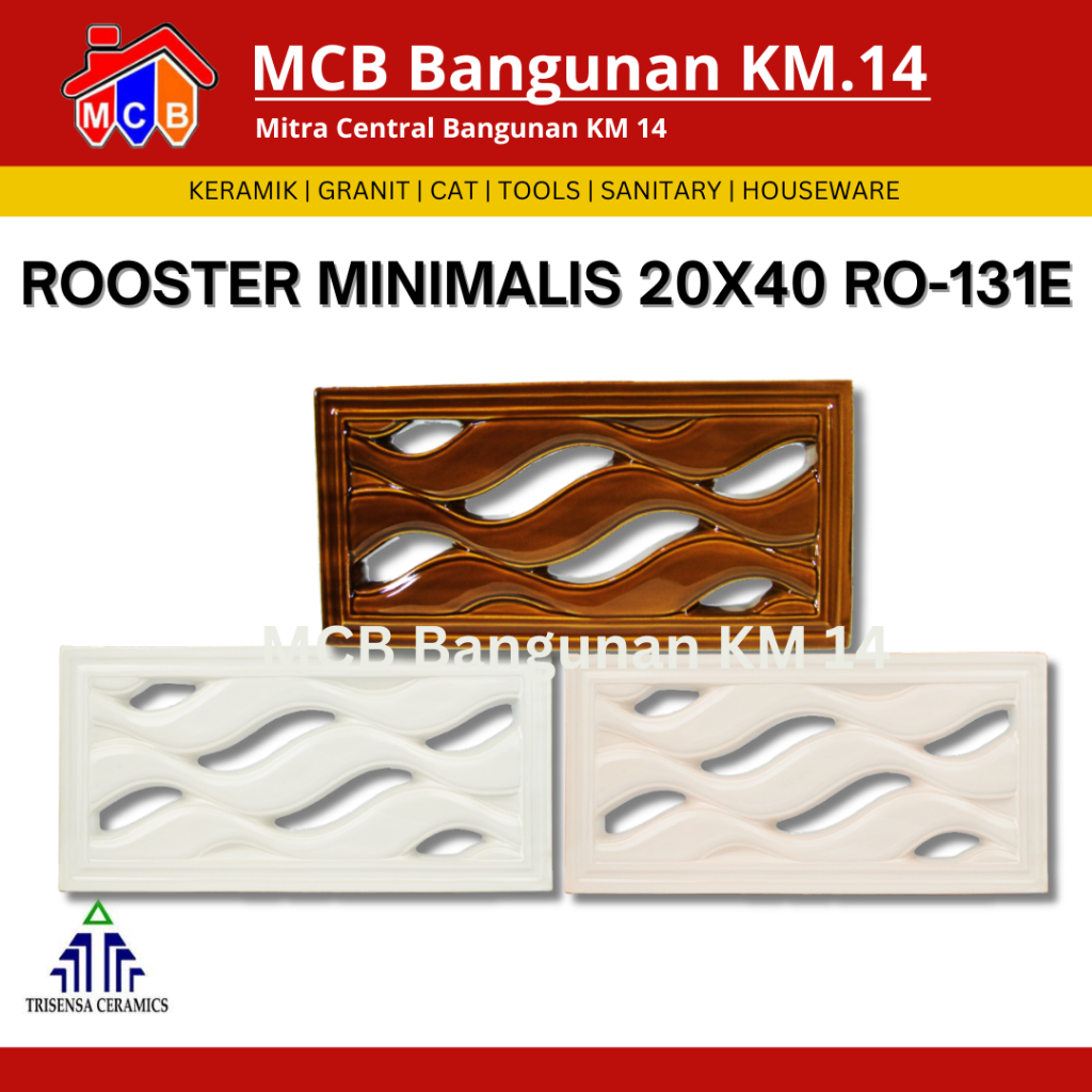 Roster Keramik Trisensa 20X40 Keramik RO 131E/ Lubang angin dinding
