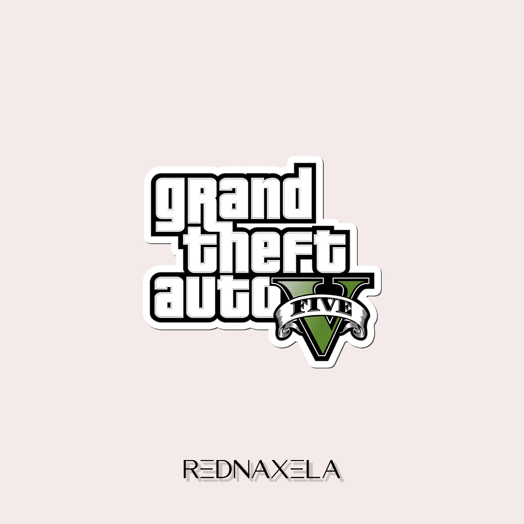 

Stiker Vinyl Grand Theft Auto V Logo Stiker Koper Outdoor Waterproof Sticker
