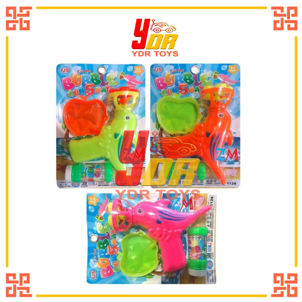 MAINAN ANAK TEMBAKAN PISTOL BUBBLE GUN GELEMBUNG BALON IKAN PROMO TERMURAH COD