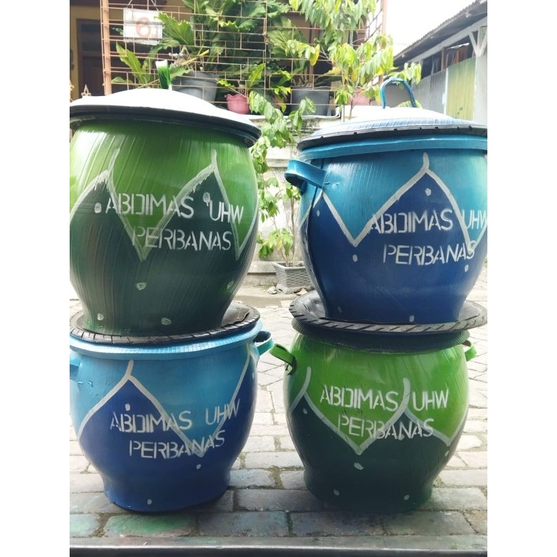 Murah bak sampah / tong sampah karet ban bekas awet