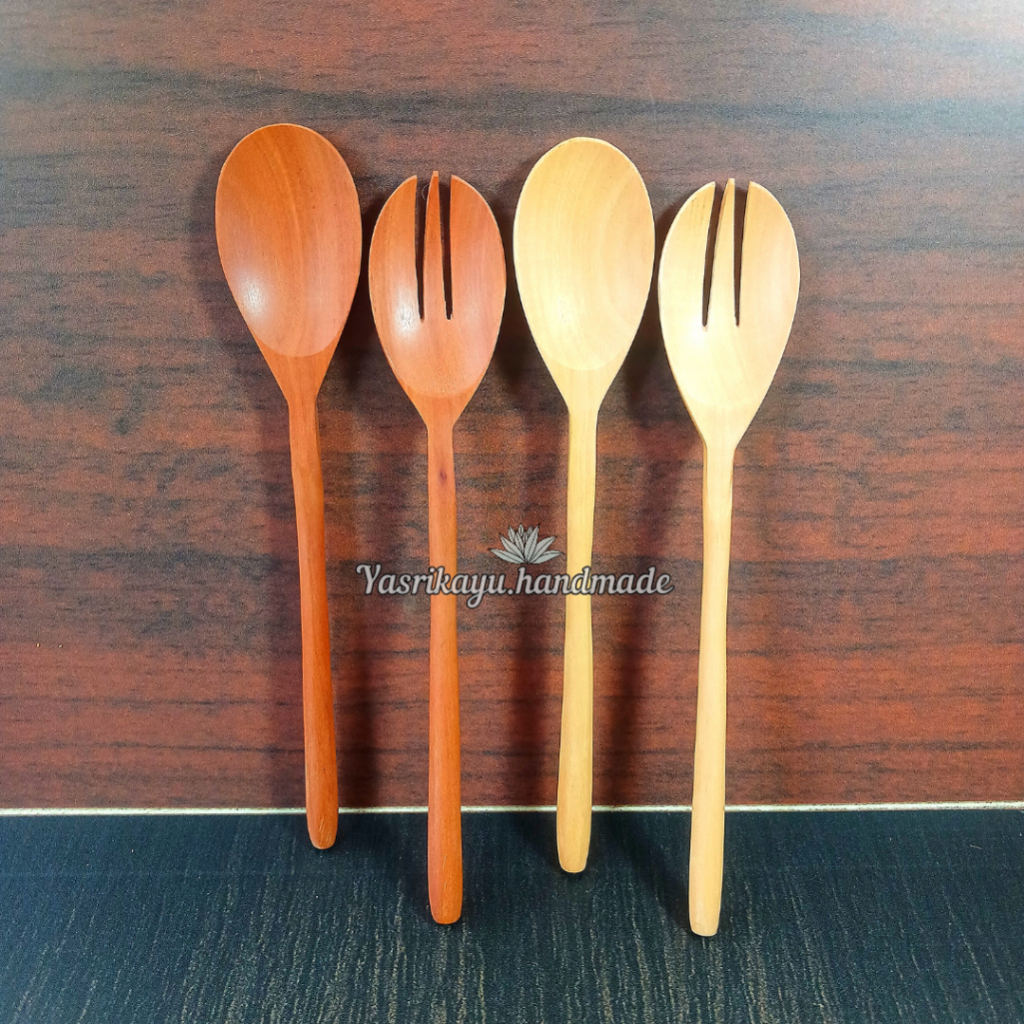 Sendok kayu set korea - Sendok garpu kayu