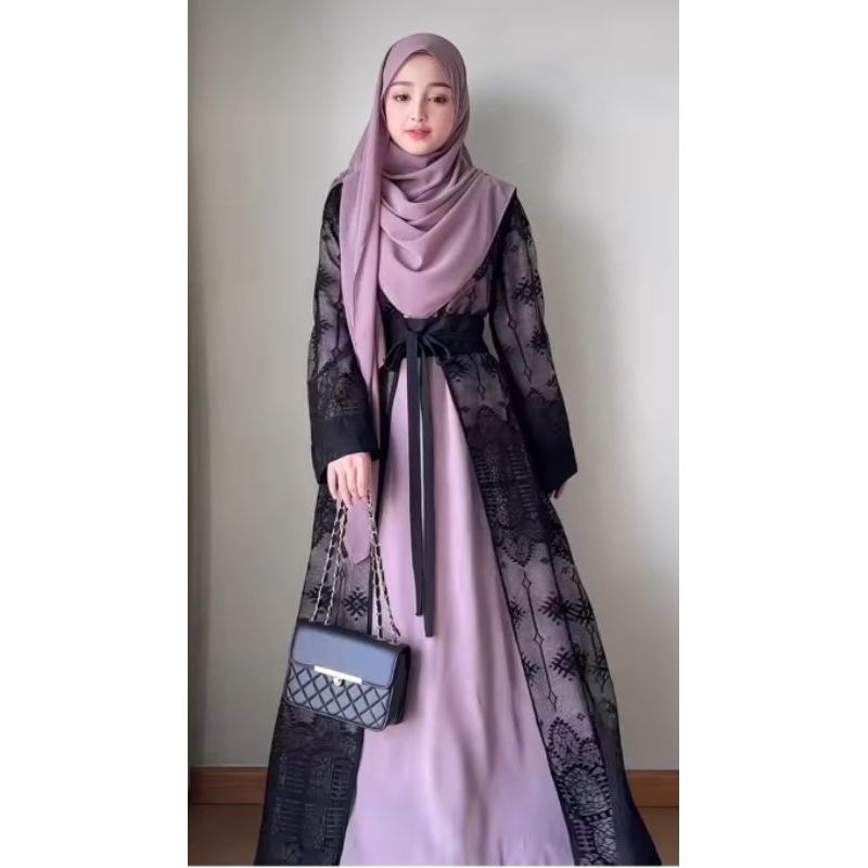 gamis 2in1 outer brukat