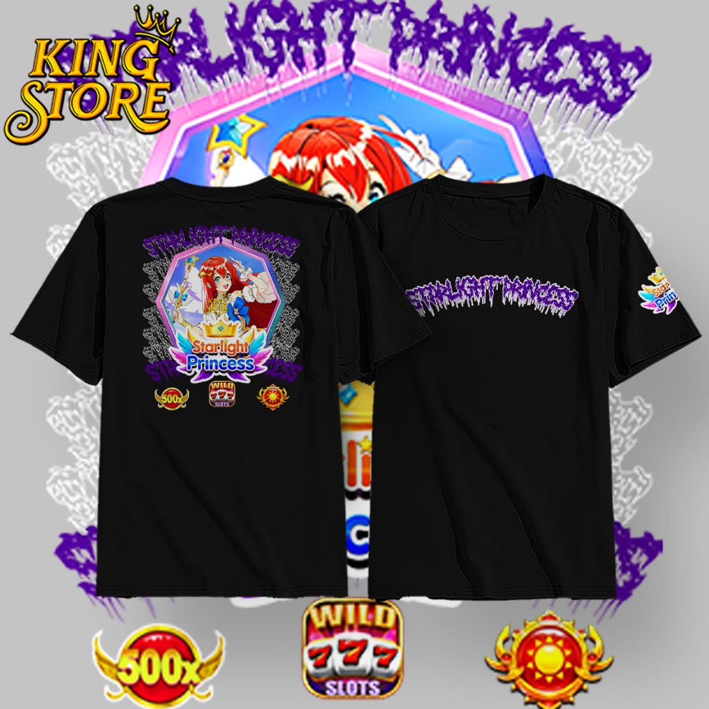 Kaos distro Kaos Pragmatic Play Starlight Princess | kaos slot inces | Baju Depo Slot /Pemuda Korban