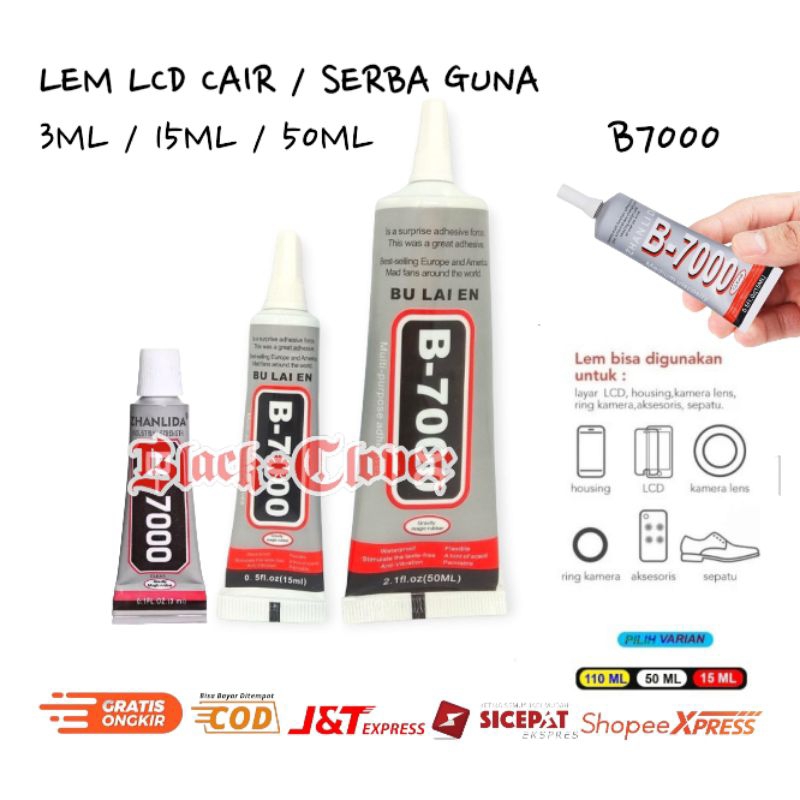 

Lem Lcd Touchscreen B7000 3ML | 15ML | 50ML - Lem Untuk Lcd / Lem Untuk Touch screen tc Isi 3ML | 15 ML | 50 ML Hitam / Putih Bening