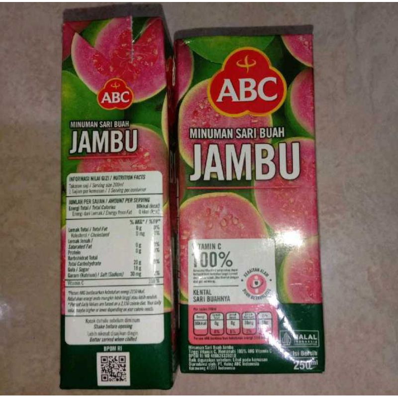 

Abc Sari Buah Jambu 250Ml, Abc Sari Buah Jeruk 250Ml