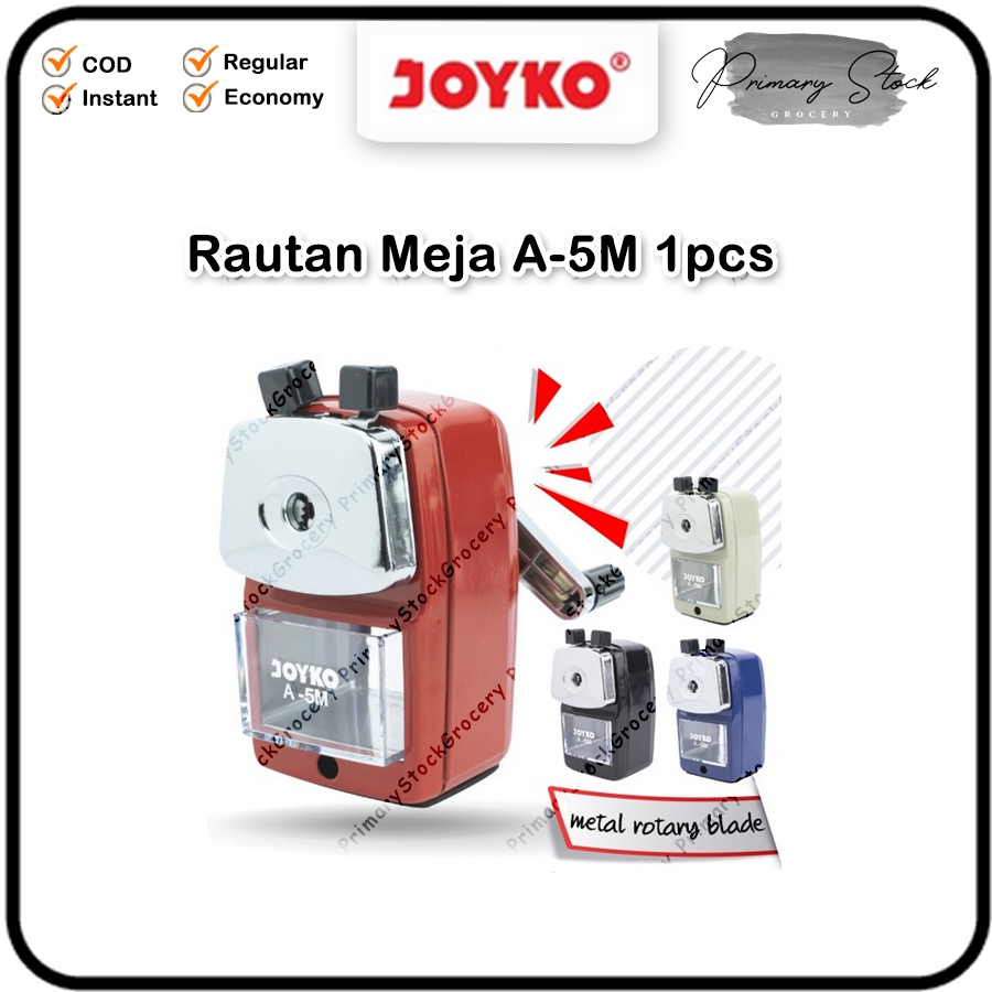 

JOYKO Rautan Putar Serutan A5M Stainless Pensil Meja Besi A-5M Pencil Sharpener Duduk Kotak