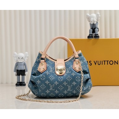 LV used denim bag hand chain bag