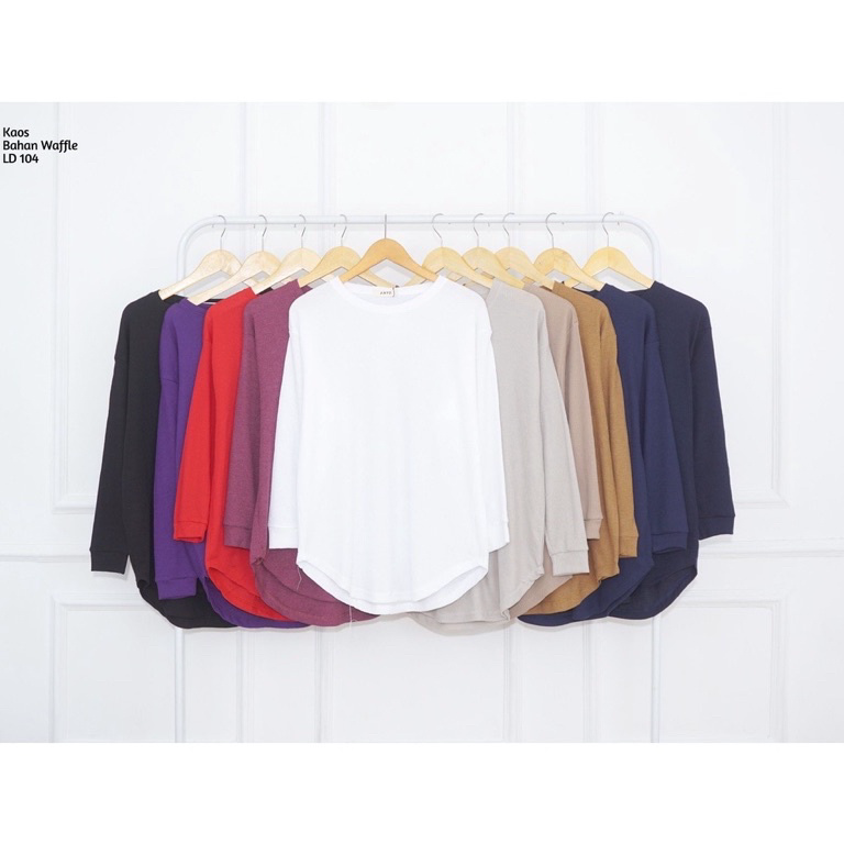 TERMURAH PREMIUM ATASAN WANITA OVAL WAFLE UNIQLO | KAOS POLOS WAFLE UNIQLO