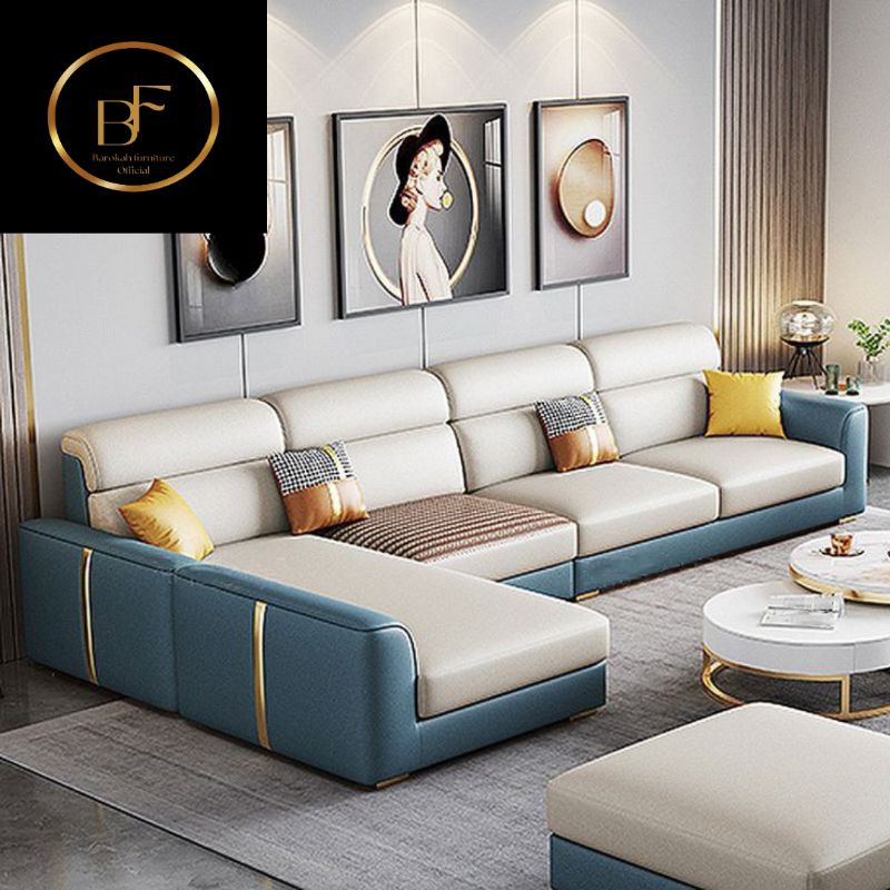 sofa L shape jumbo  Luxury Fullset mewah gaya amerika