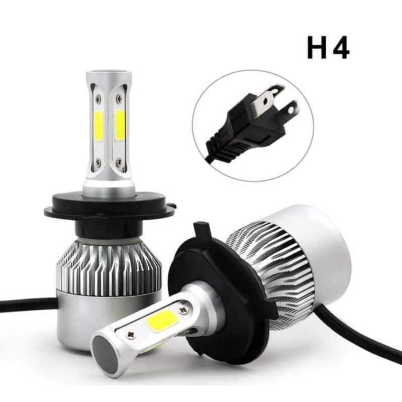 (2 PCS) Lampu Mobil LED S2 H4 72W COB 8000k TERANG HEMAT ENEGRI TAHAN LAMA / MOBIL / motor / Headlam