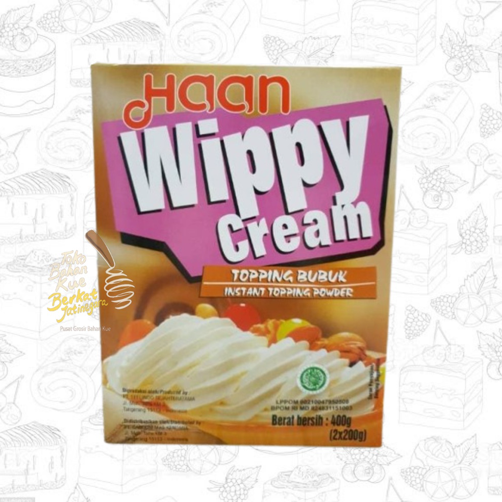 

FLASH SALE⚡ WIPPY CREAM/HAAN WIPPY CREAM INSTANT TOPPING POWDER 400 GR / CTN ( 12 PCS )