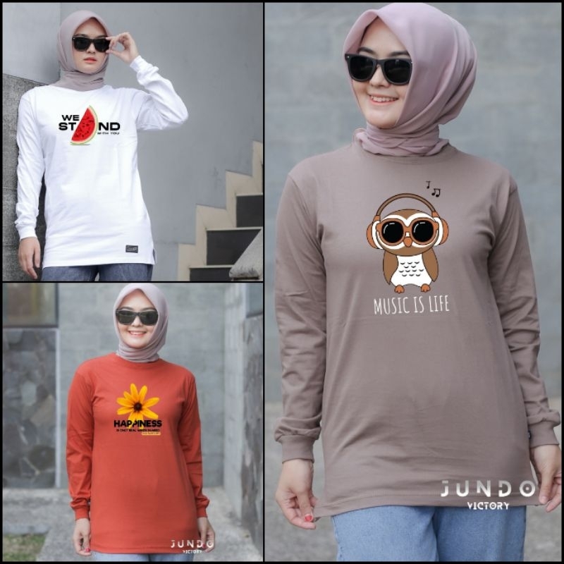 Kaos Lengan Panjang Kaos Hijab Wanita Bahan Tebal Zolaqu Style Atasan Muslimah