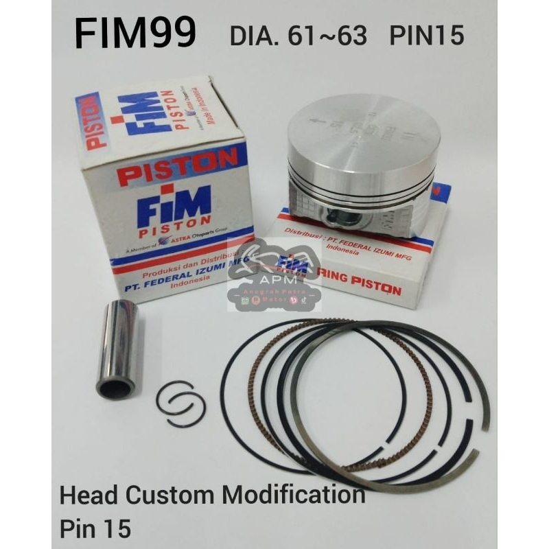 PISTON KIT FIM 99 CUSTOM MENTAH PIN 15 61 61,5 62 62,5 63 mm FIM99