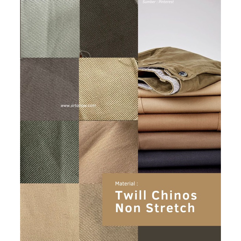 TERLARIS Kain Katun Twill Chinos Non strecth