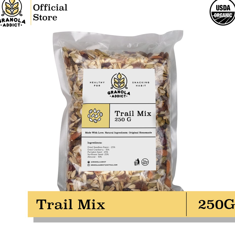 

➶⁎✶ Granola Addict - Trail Mix (Sunflower, Pumpkin Seeds, Almond, Raisin, Cranberry) 250G