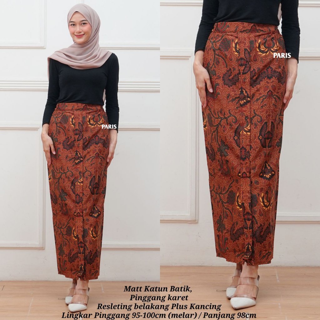 Rok Batik Span Panjang Belah Depan Motif Unik Terbaru Berkualitas Bawahan Kebaya Katun Halus
