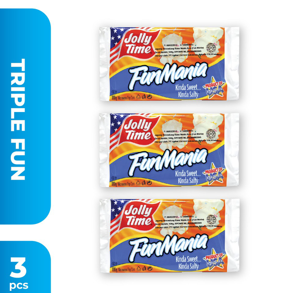 

Murah Banget Jolly Time - Paket Triple Fun (3FM) - Mircowave Popcorn Terlaku.