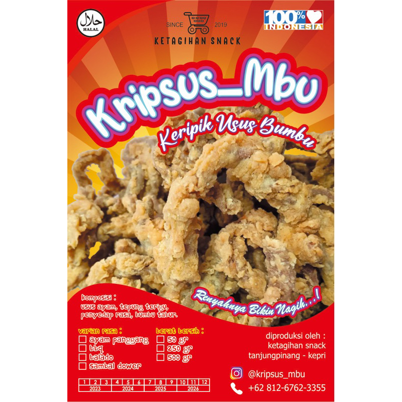 

Kripsus Mbu Ketagihan Snack BALADO 50gr