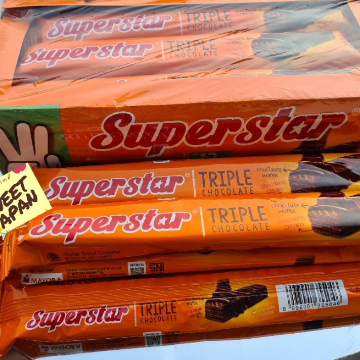 

Seller PROMO!!!! MURAH Coklat superstar isi 12 @18 gram wafer coklat....coklat supermen..coklat superstar