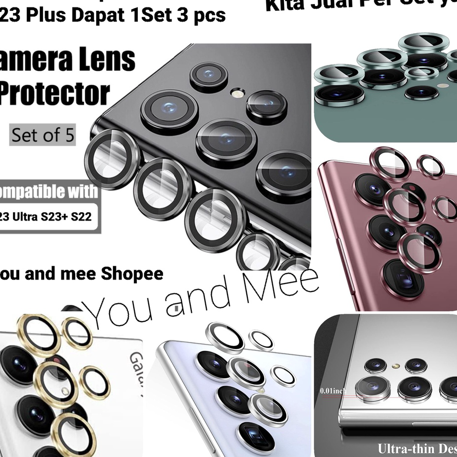 CUCI GUDANG New!! 1 Set (RING 5) Camera Full Frame Samsung S23 ULTRA S23+ S22 /Z FOLD 4/Z FLIP 4 Tem
