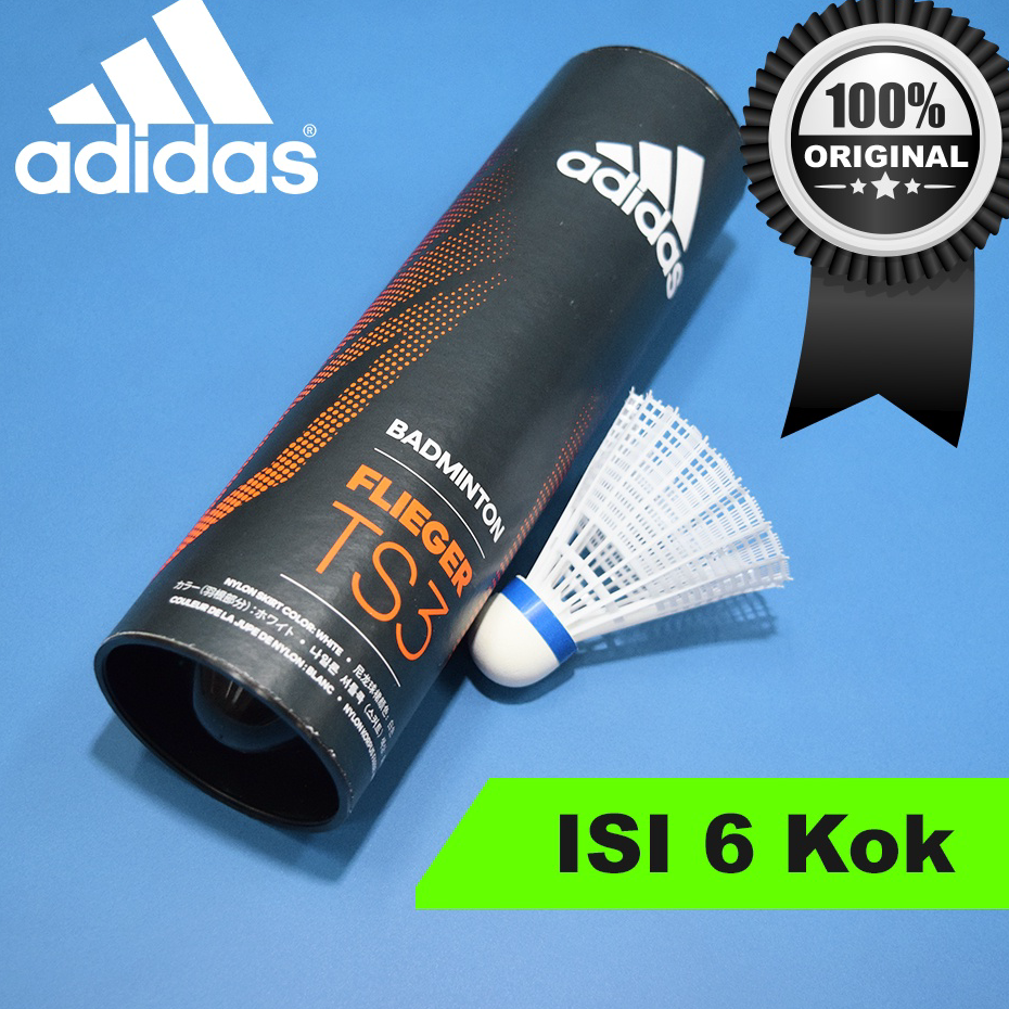 ➼➳✿✯ Shuttecock Kok Adidas Flieger TS3 Medium Speed Putih isi 6