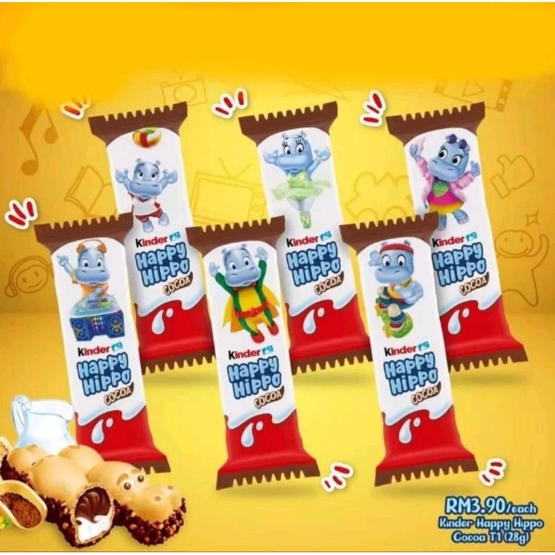 COKLAT KINDER HAPPY HIPPO COKELAT IMPORT ITALY ISI 5 - 1 BOX