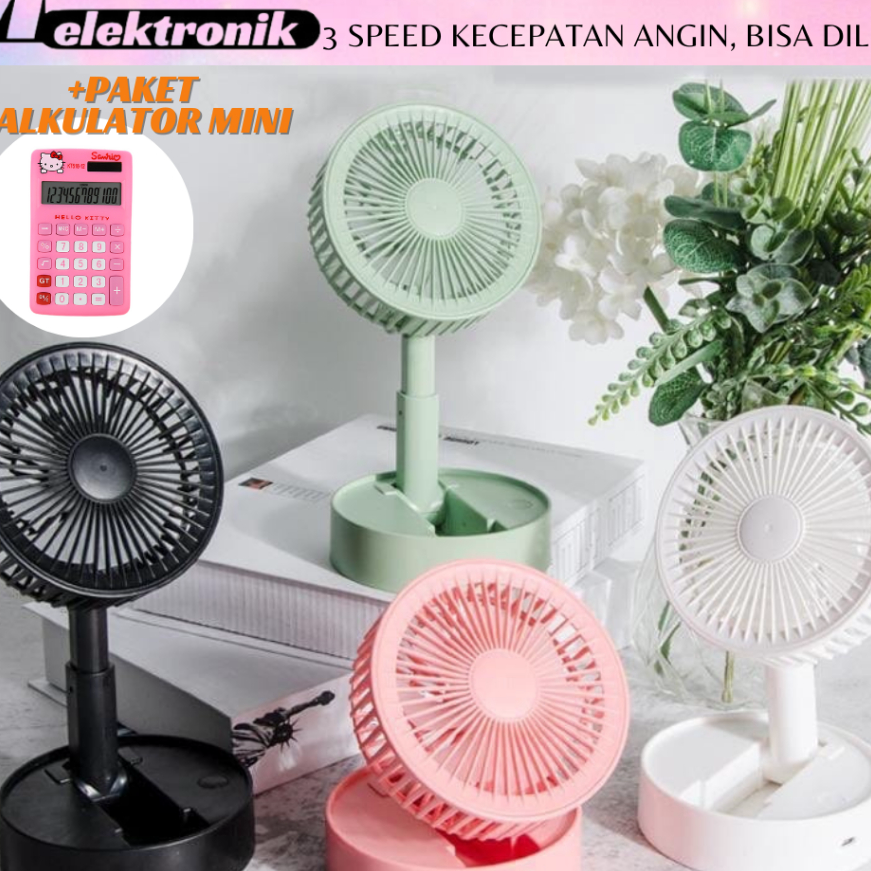 MURAH Kipas Angin Lipat Mini Cas-Cas an Type  F-11 FREE KABEL CAS DIAMETER 10cm / Kipas Lipat Kecil 