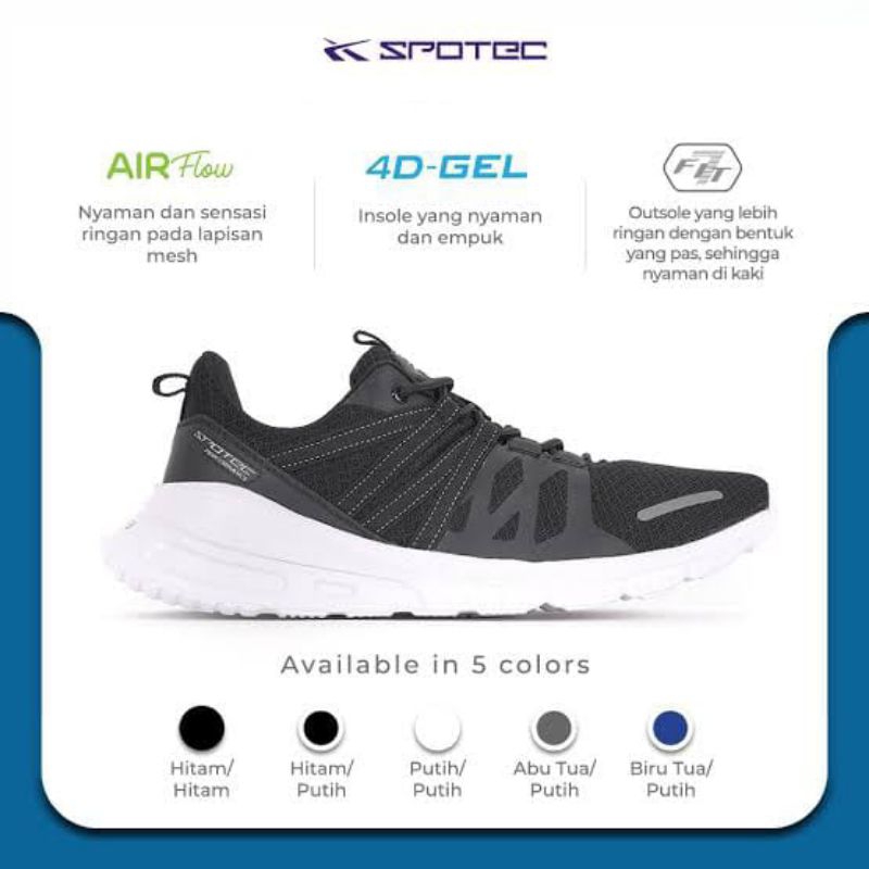SPOTEC Sepatu RUNNING Artikel MIDTOWN-Abu Tua/Putih