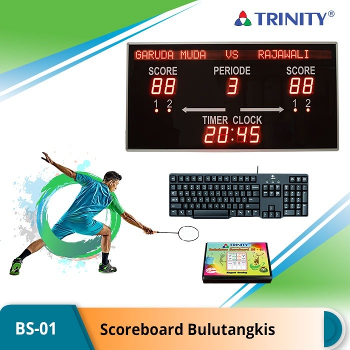 Trinity Scoreboard Bulutangkis BS-01 Papan Skor Badminton Digital
