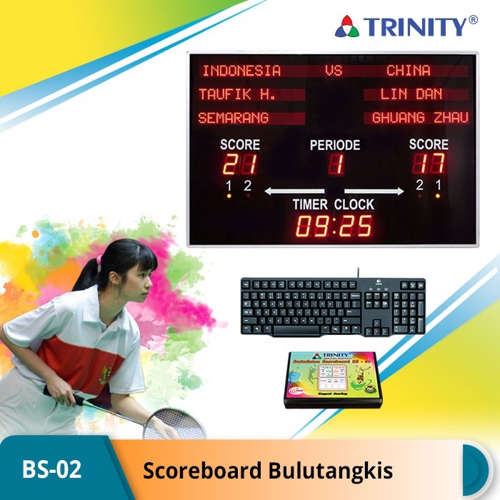 Trinity Scoreboard Bulutangkis BS-02 Papan Skor Badminton Digital