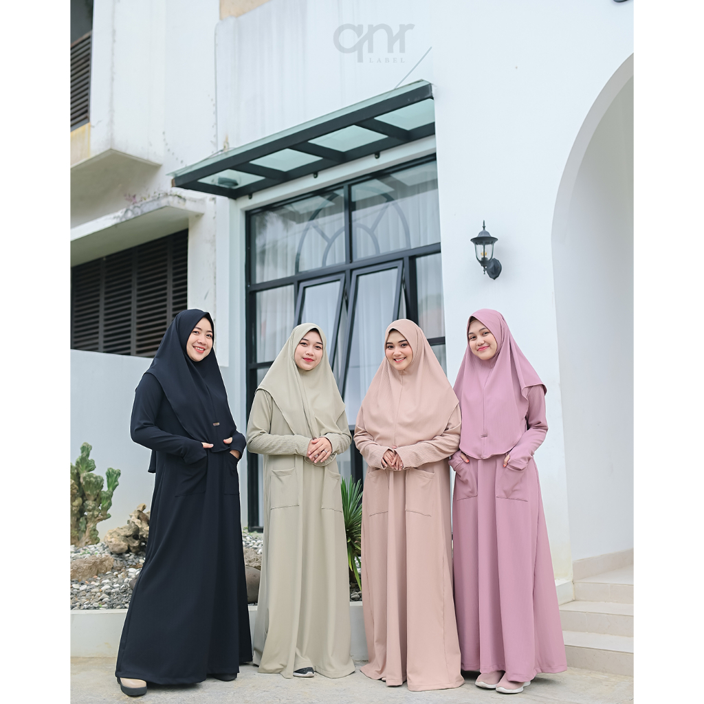 Rose Abaya Sporty Muslimah By Qnr Label / Gamis Abaya Model Terbaru Wanita Dewasa Remaja / Baju Gami