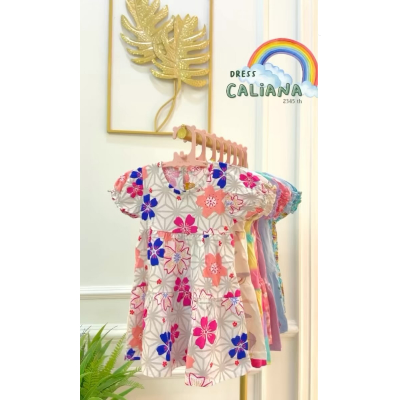 (NEW) DRESS ANAK PEREMPUAN REMPEL MOTIF BUNGA SIZE BABY 1-4 TH