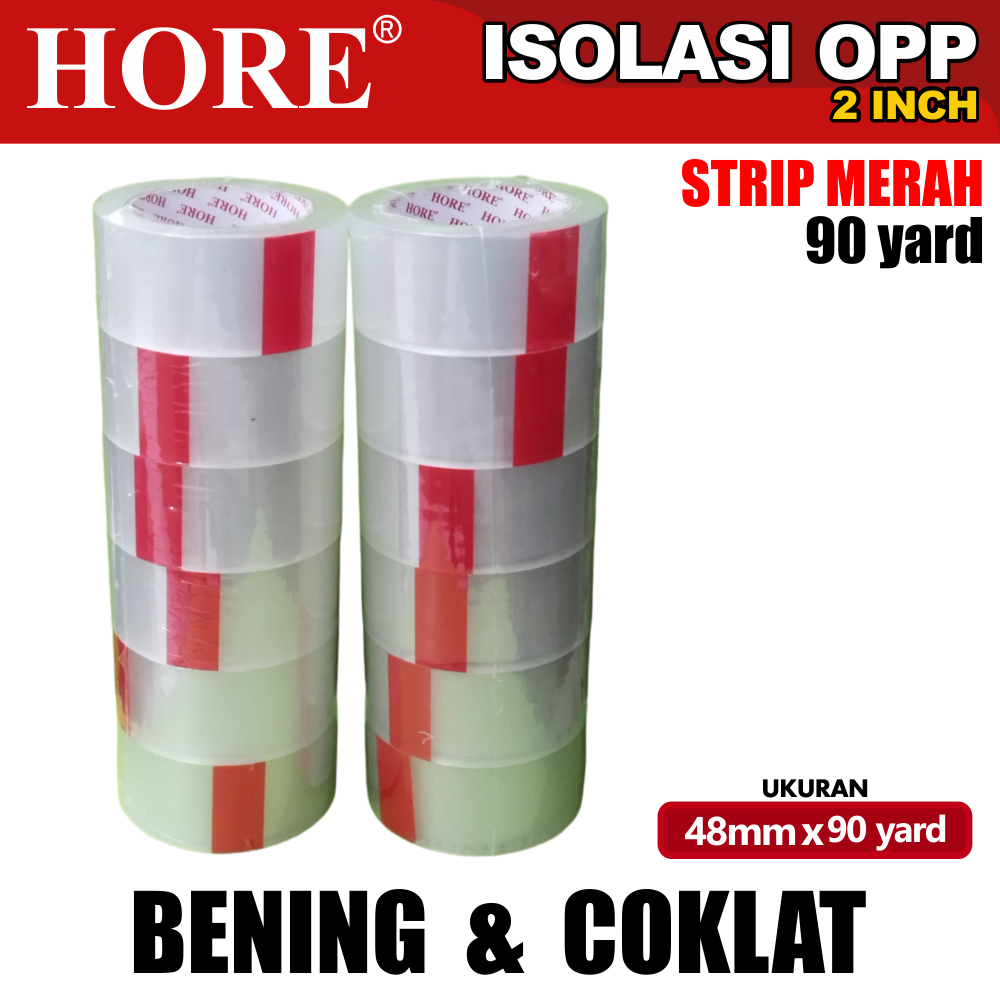 

ISOLASI BESAR / LAKBAN BENING / OPP 2 INCHI BENING DAN COKLAT MERK HORE