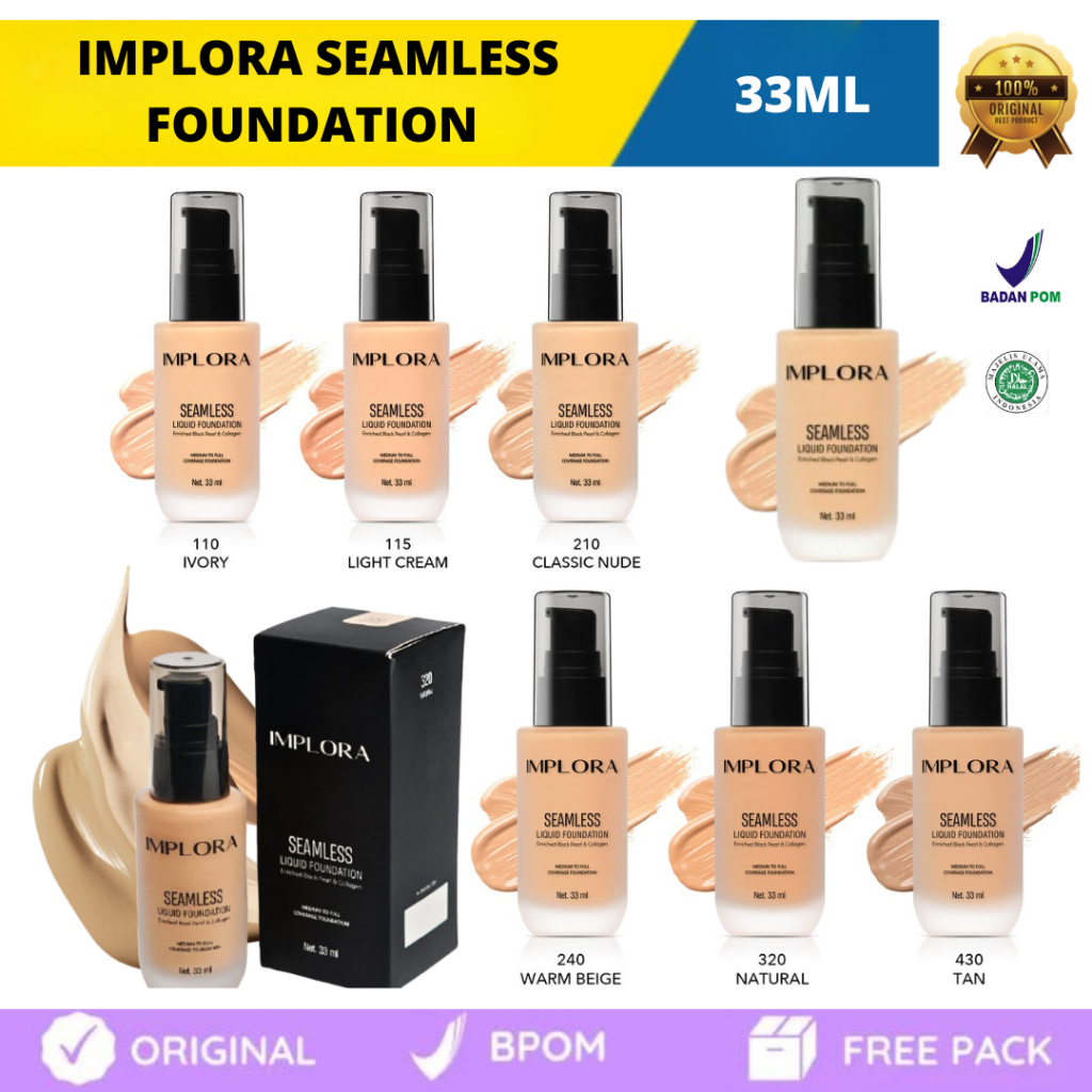 𝗤𝗨𝗘𝗘𝗡𝗖𝗢𝗦𝗠𝗘𝗧𝗜𝗖𝗦 - Implora Foundation | Foundation Waterproof Tahan Lama | Implora Seamless Liquid Fou