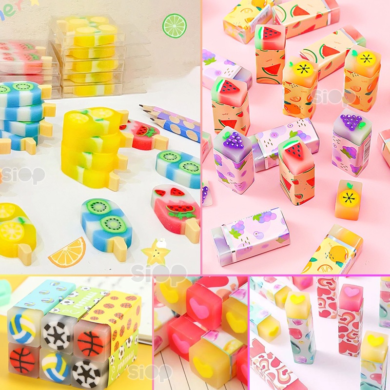 

Penghapus / Eraser Pensil Motif BUAH BOLA LOVE ESKRIM