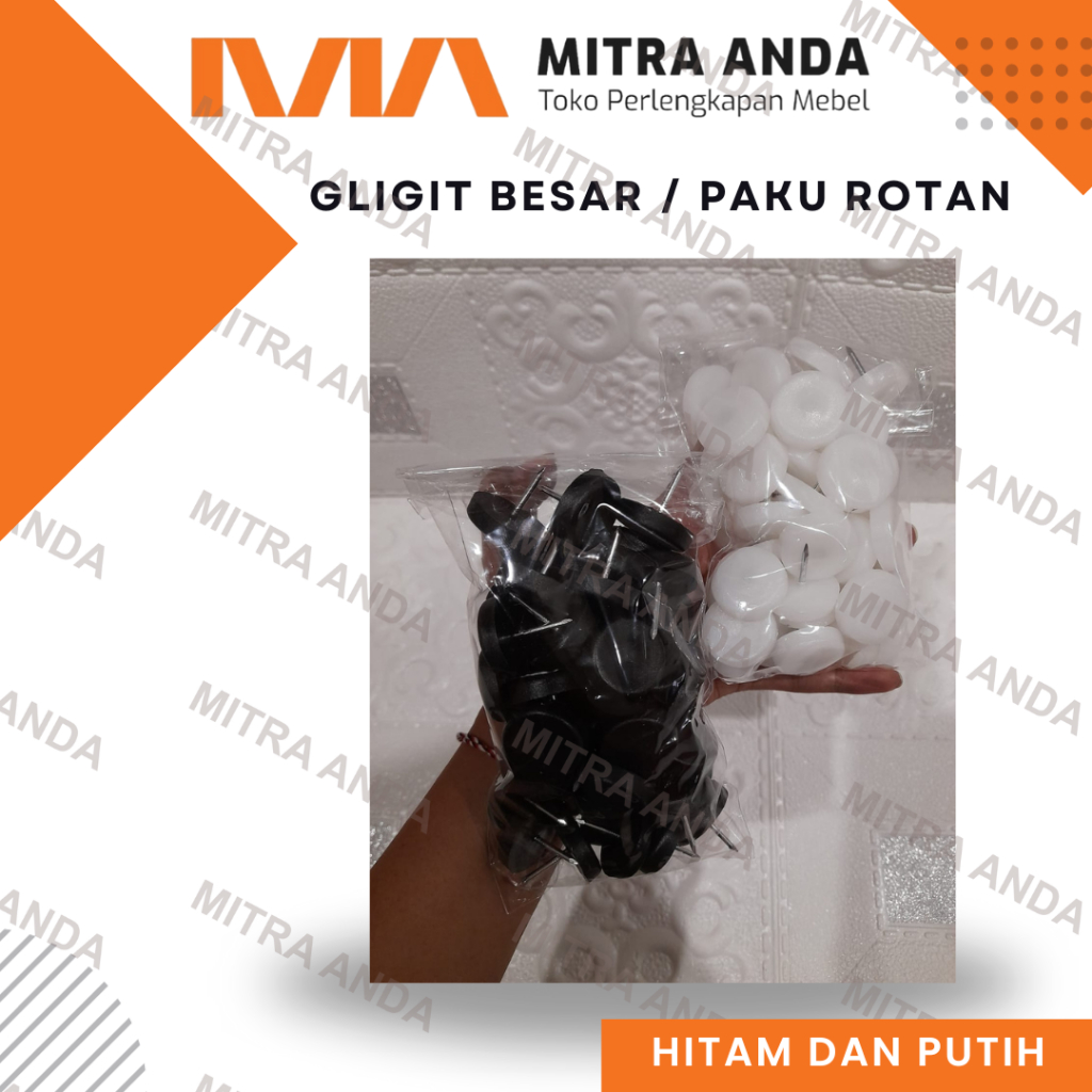 Gligit Besar | Paku Rotan | Paku Mentos | Paku Kursi | Paku Meja Plastik Putih dan Hitam Besar