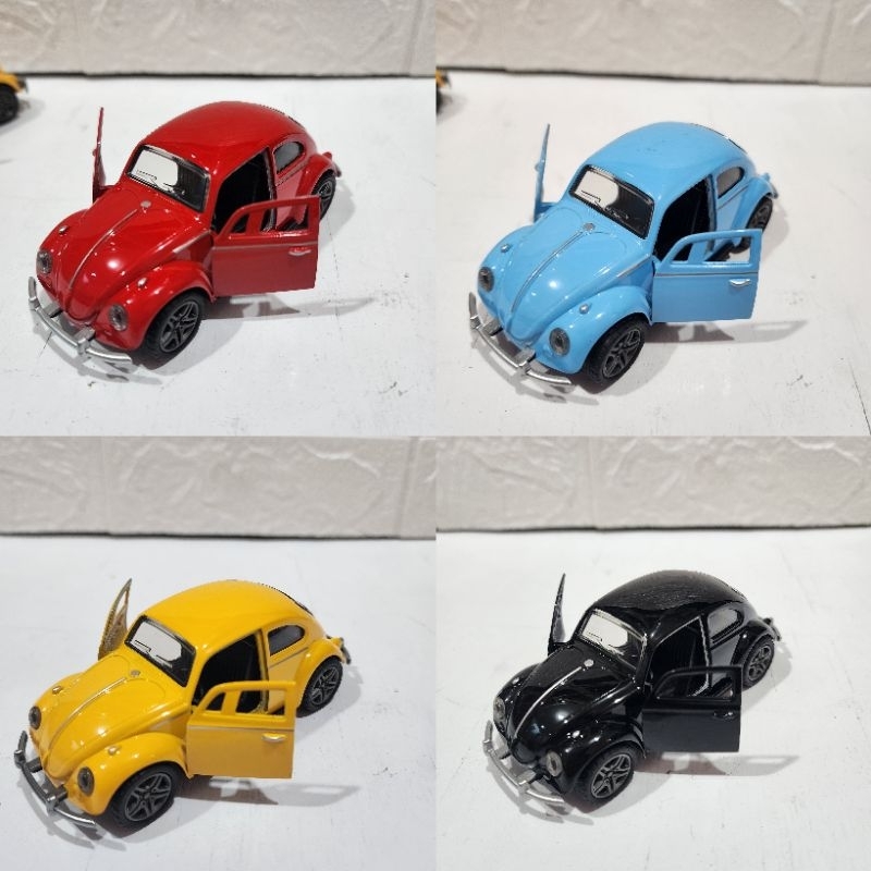 DIE CASH MODEL WORD VOLKSWAGEN BETTLE VW KODOK MINI ATUR MOBIL MAINAN BISS