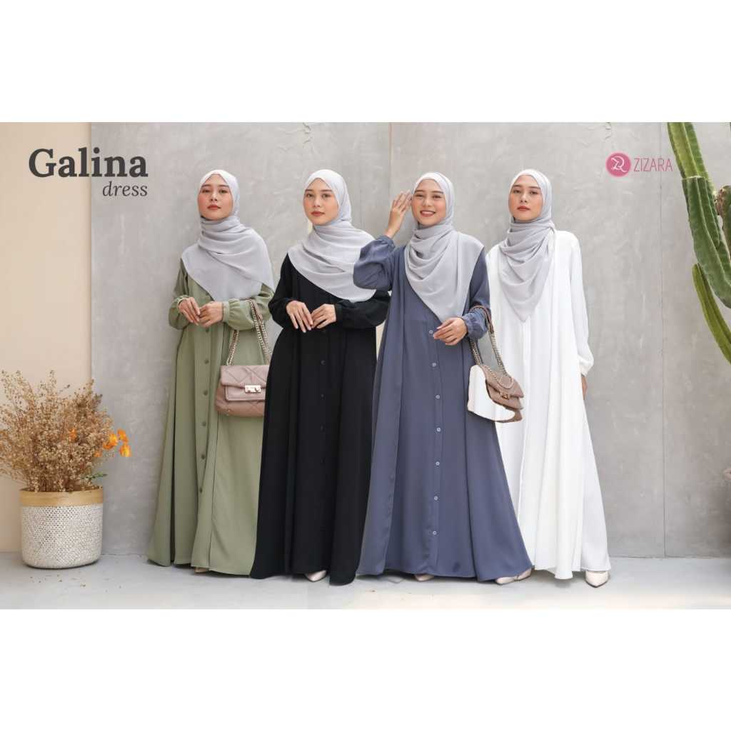 GALINA DRESS ZIZARA GAMIS ABAYA POLOS OUTER ADEM PUTIH