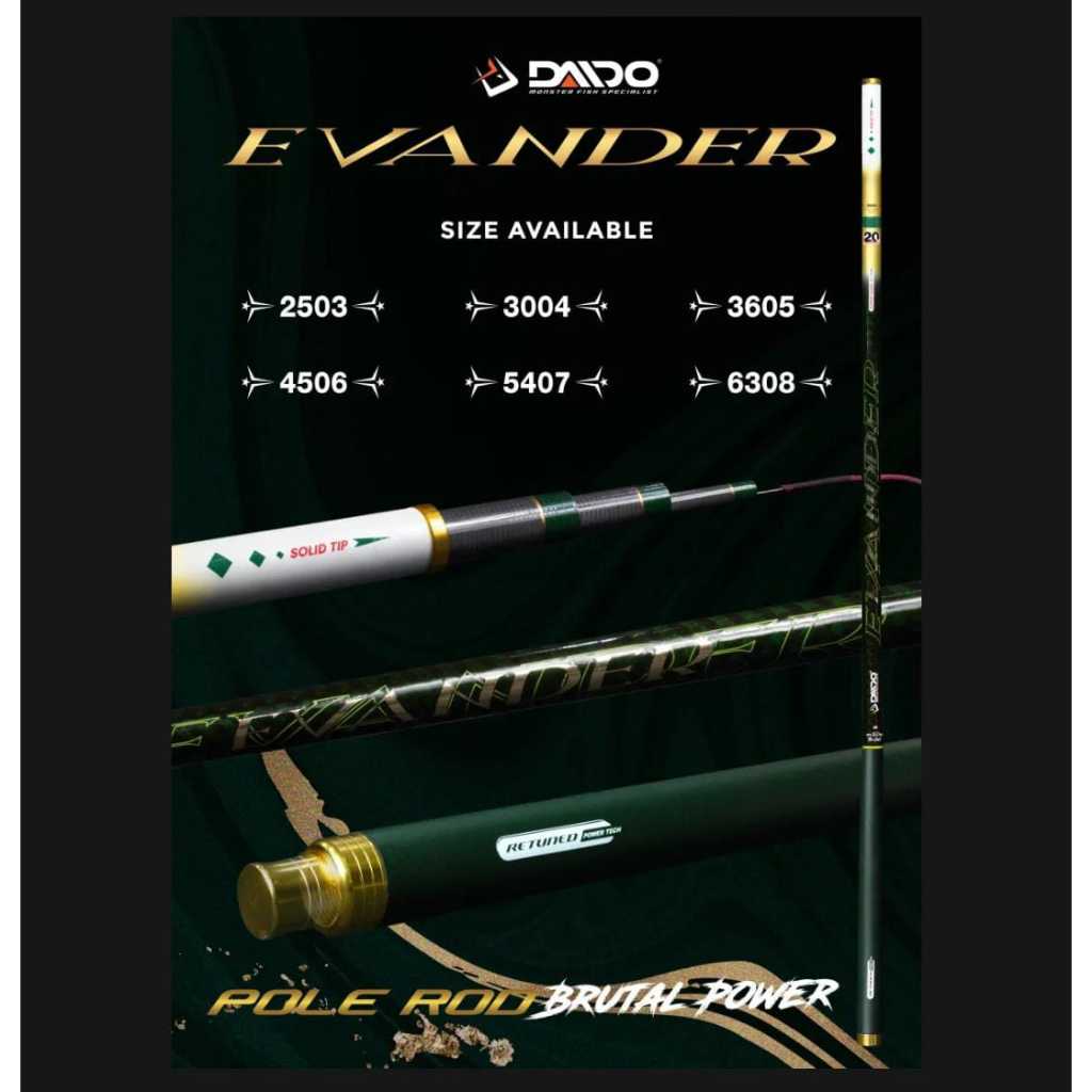 JORAN TEGEK DAIDO EVANDER RUAS 90 CM BAHAN CARBON SUPER KAKU BERKUALITAS 250,300,360cm