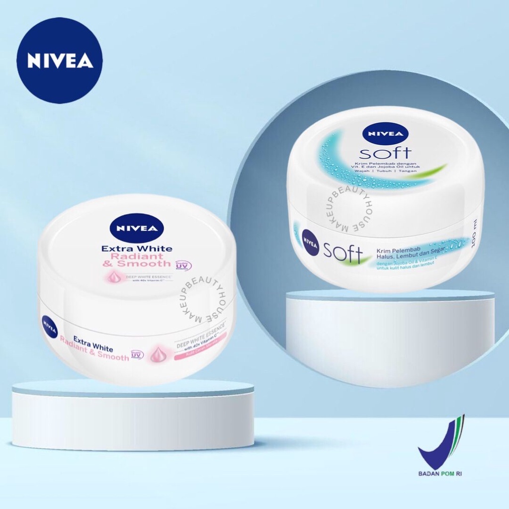 NIVEA Soft Cream & Moisturizer | Extra White Radiant & Smooth Body Cream - Crème Jar 50ml