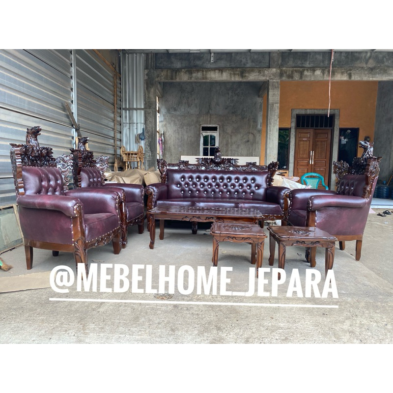 kursi sofa garuda mebel jati jepara/kursi sofa ukir/kursi sofa romawi garuda jati