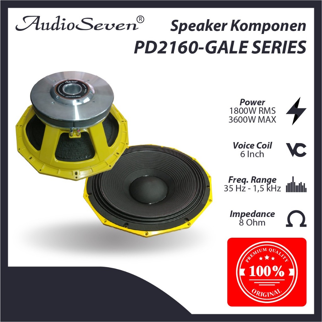 Komponen Speaker 21 Inch Audio Seven PD2160 / PD-2160 Gale Series ORIGINAL