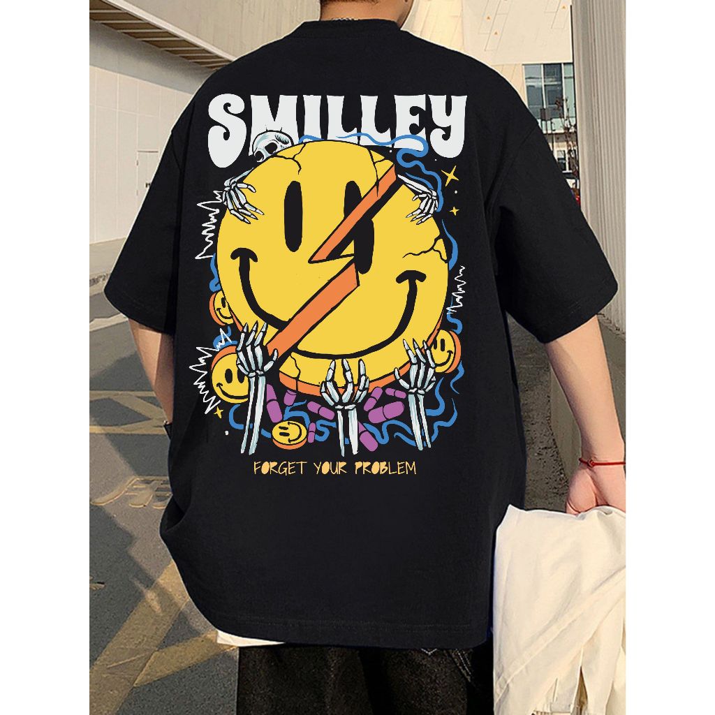 KAOS BIG SIZE SMILLEY (6XL ) | KAOS KARAKTER KAOS OVERSIZE M L XL 2XL 3XL 4XL 5XL 6XL KAOS KARTUN SM