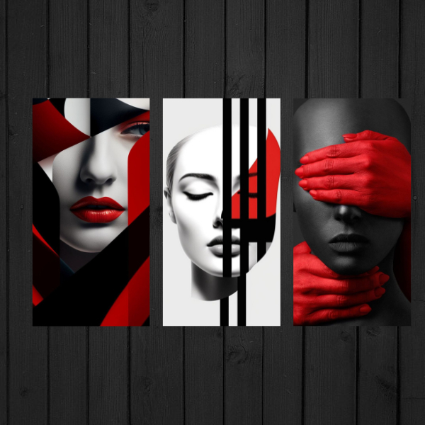 POSTER HIASAN DINDING RED BLACK AESTHETIC WALLDECOR