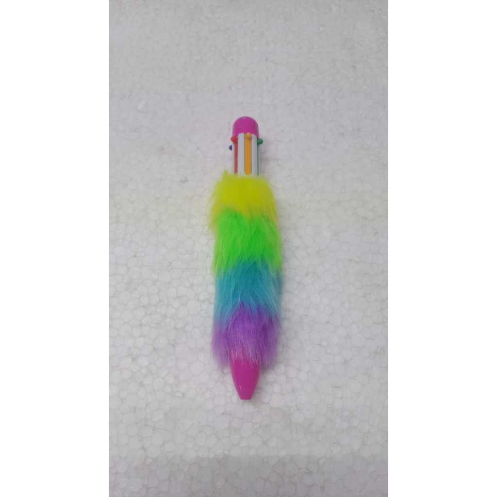 

YZ08 Briliant Color Ballpoint Pen Pulpen Plastik Hiasan Bola Bulu Imitasi