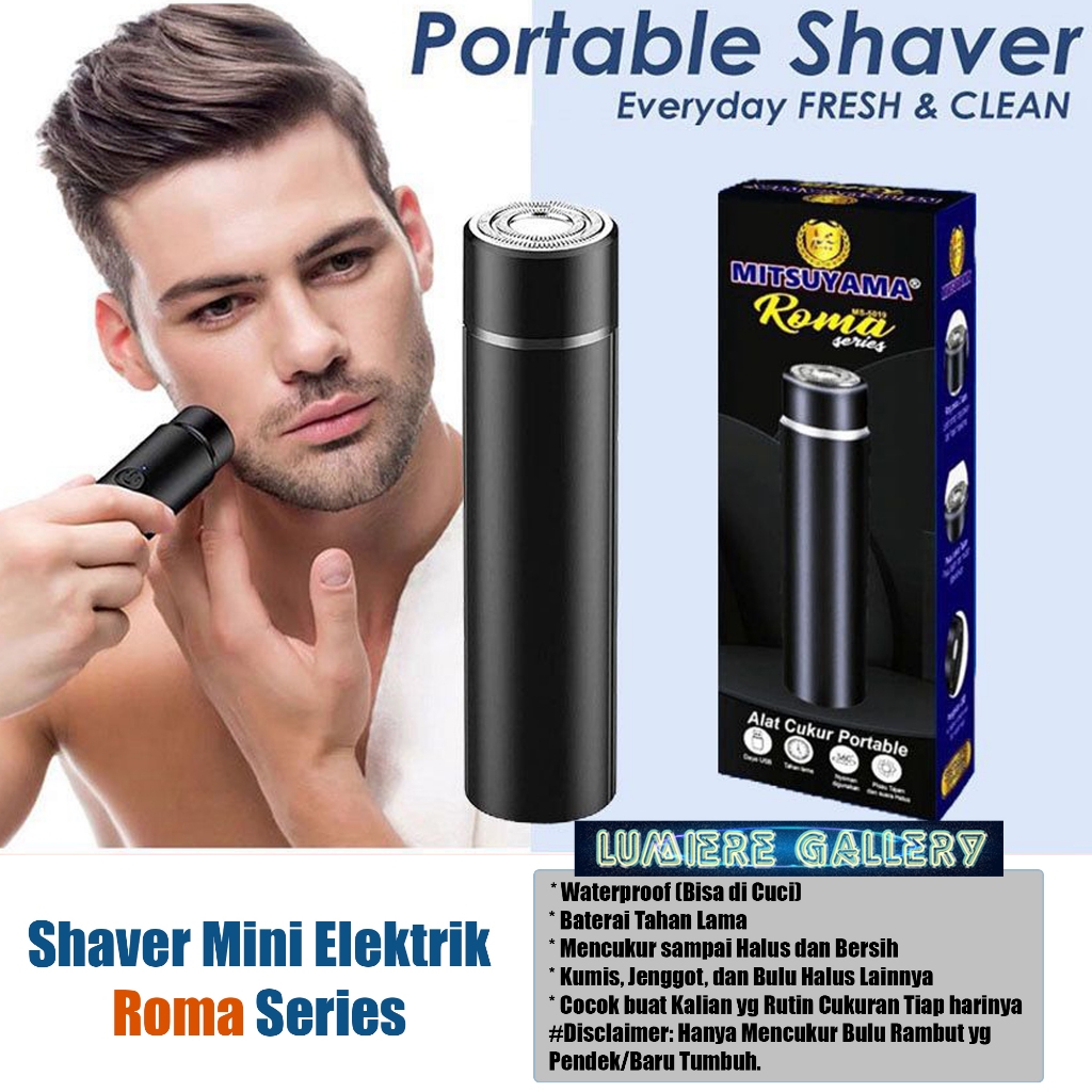 LumG Alat Cukur Rambut Mini Portable Mesin Pencukur Kumis Jenggot Razor Shaver Elektrik Charger Cas