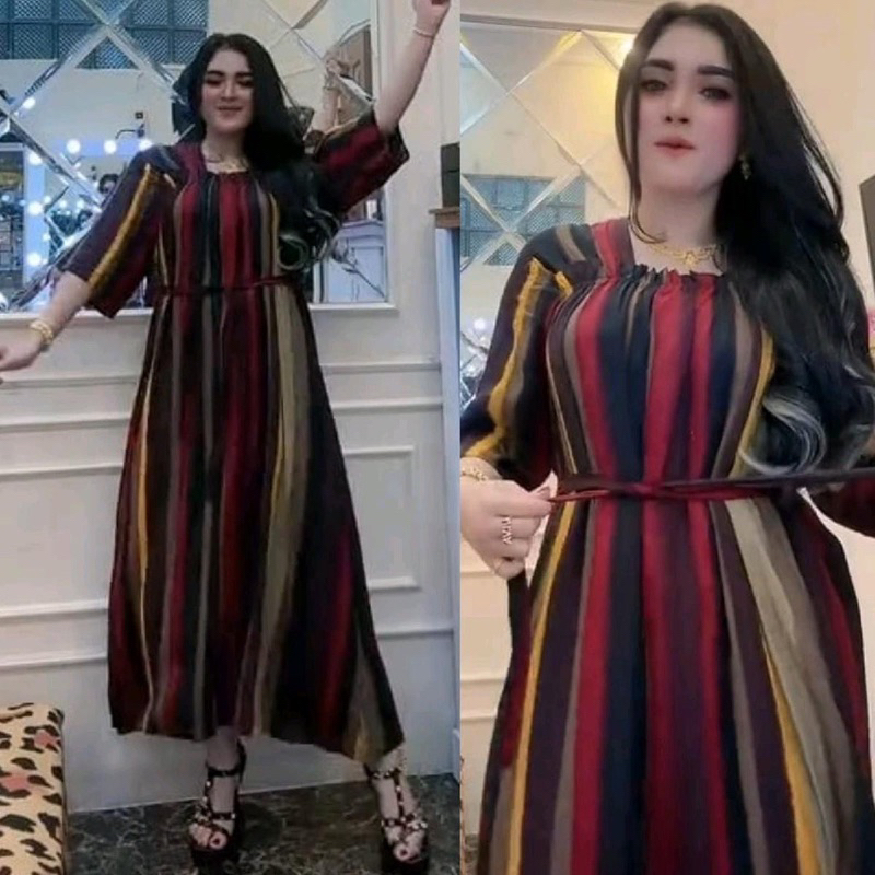 DressDaster Wanita Ulva Riani Salur Tali Pinggang