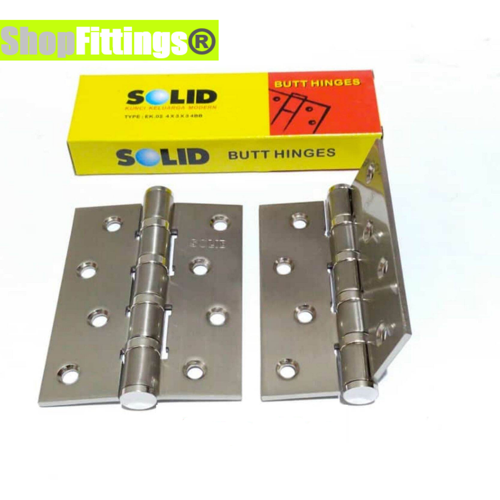Engsel Kupu 4 inch Pintu Kayu Alumunium Steel Butt Hinge PILIH x 1 Pair (2 pcs)